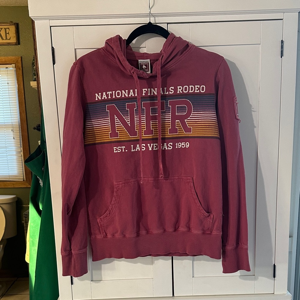 National Finals Rodeo maroon faded hoodie size M